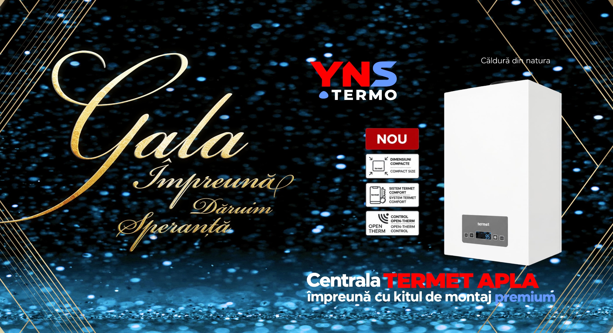 Centrală termică Termet Apla, YNS Termo, cu kit de montaj premium